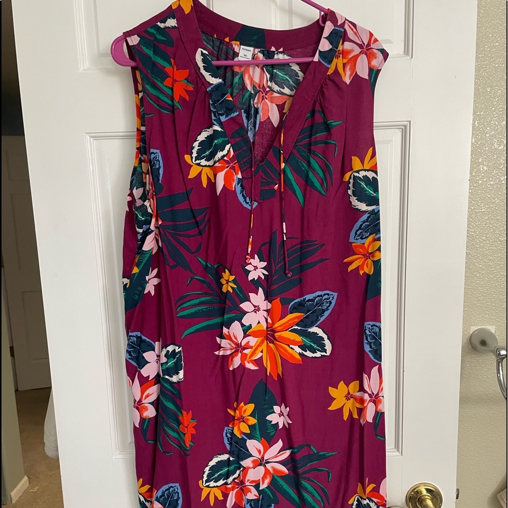 Purple Floral Summer Dress